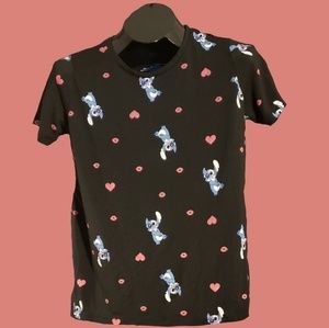 Disney Leo & Stitch Tee with Hearts And St…